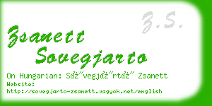 zsanett sovegjarto business card